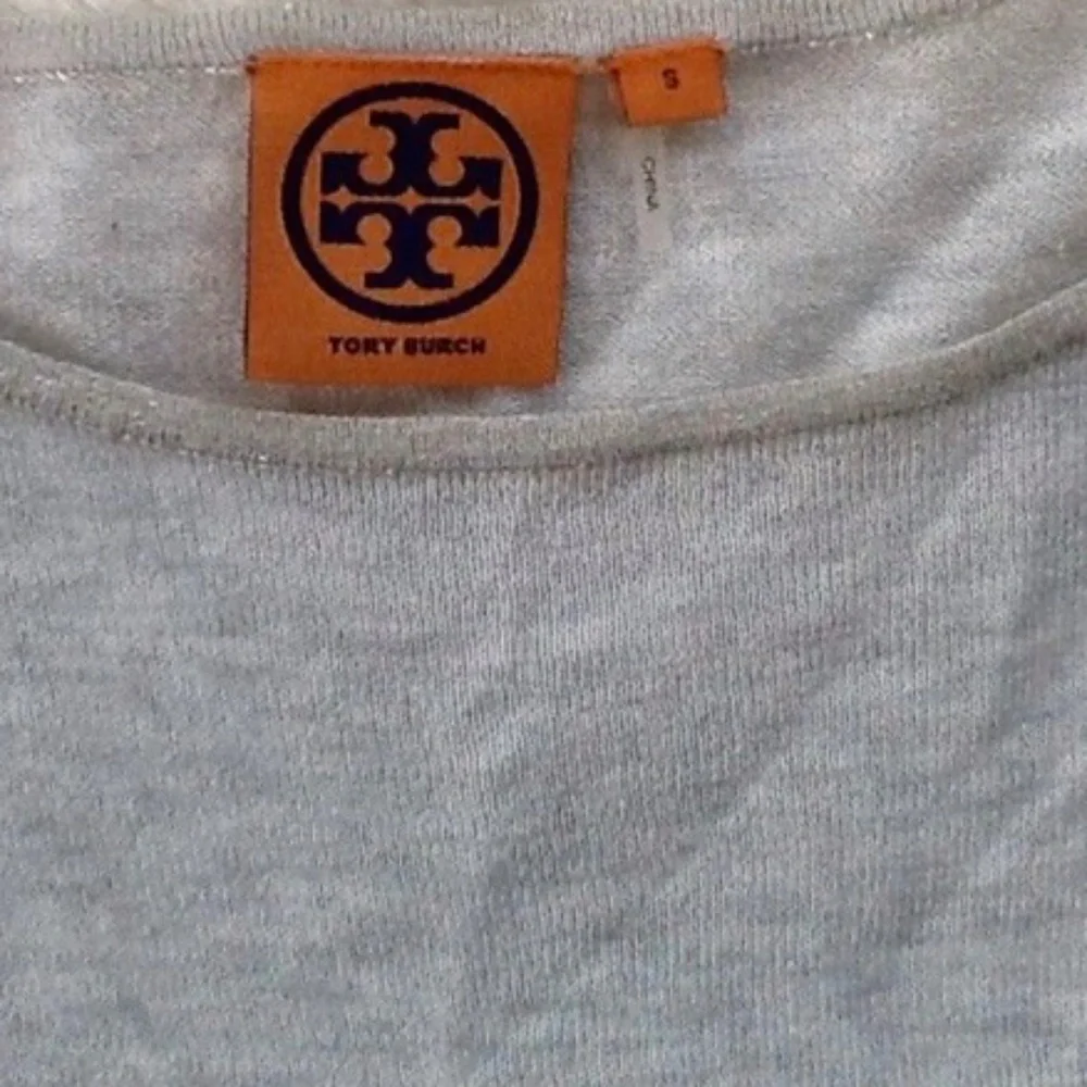 Tory Burch Grey and Silver Striped Long Sleeve (S)